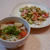 味噌にゅう麺＆空豆と海老のガーリック炒め