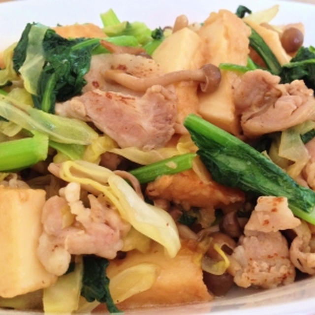 厚揚げと豚バラの炒め物＆切り干し大根の出来上がり♪