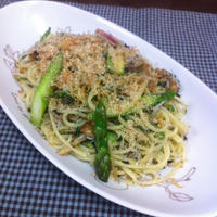 混ぜ込みわかめ若菜de和風パスタ