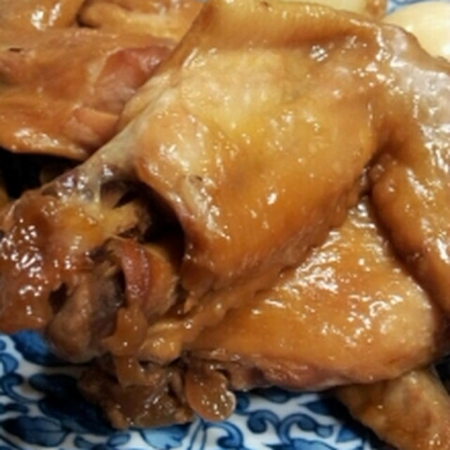 夜ごはん 鶏と卵の甘辛にんにく煮