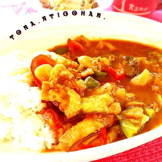 蒟蒻、南関あげ入りの懐かしカレー。