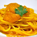 濃厚豆乳パンプキンソースのパスタ