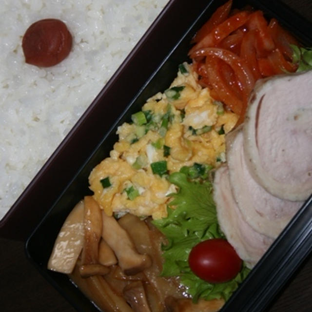 1月31日　　じゃがいもとエリンギのオイスターソース炒め弁当（練習）