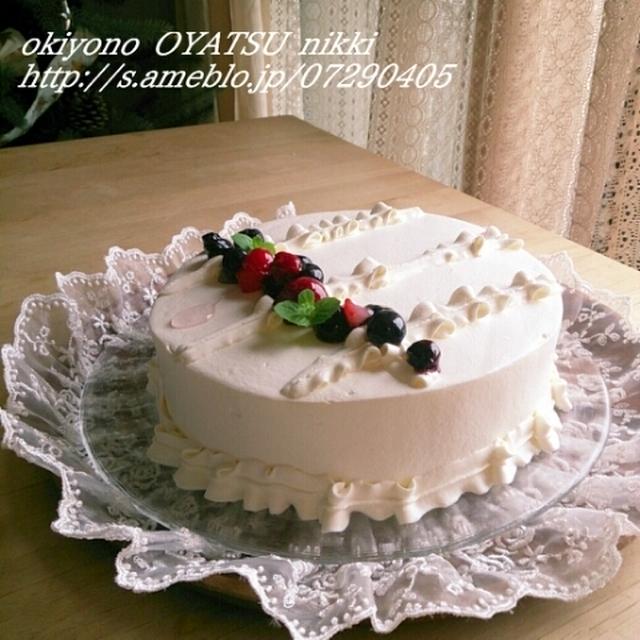 18センチリボンの生ケーキと義実家へのおかず。