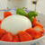 Burrata(ブッラータ)と苺の前菜と豚肩ロースソテー(オニオンソース)