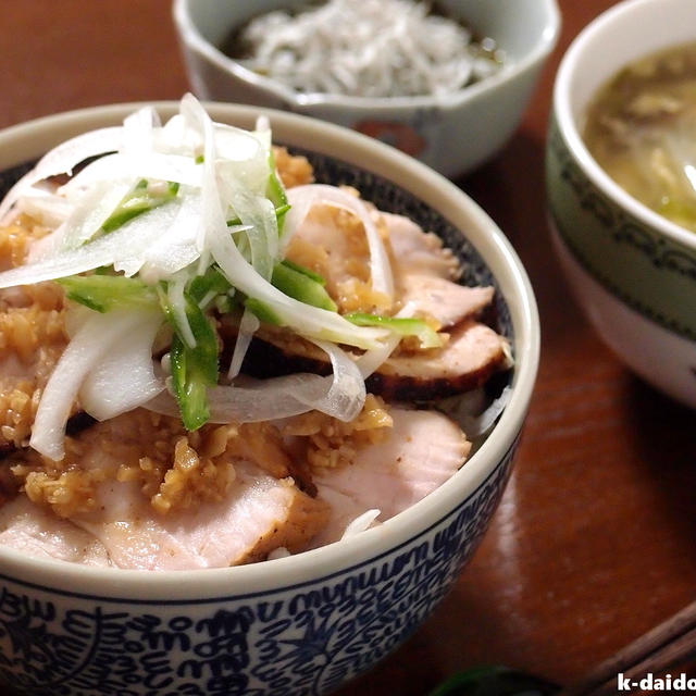 手軽にローストポーク丼 ～ フライパンで作ろう♪