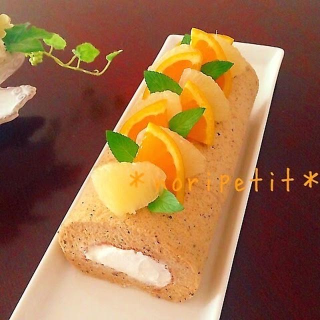アールグレイ香る♡ノンオイル紅茶シフォンロール♡とスクリーン♪