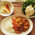 ソーセージカレーの夕ご飯✳︎とオススメ♪食べる豆腐ドレッシングサラダ