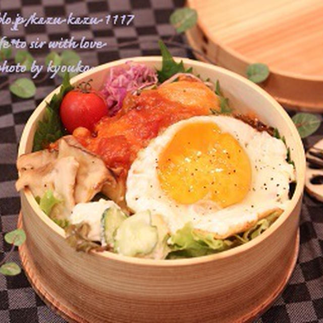 カフェ弁当☆ロールキャベツののっけ弁当