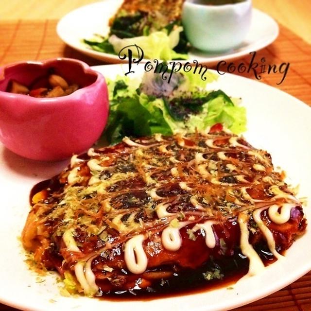 白菜とベーコンの粉もん焼き