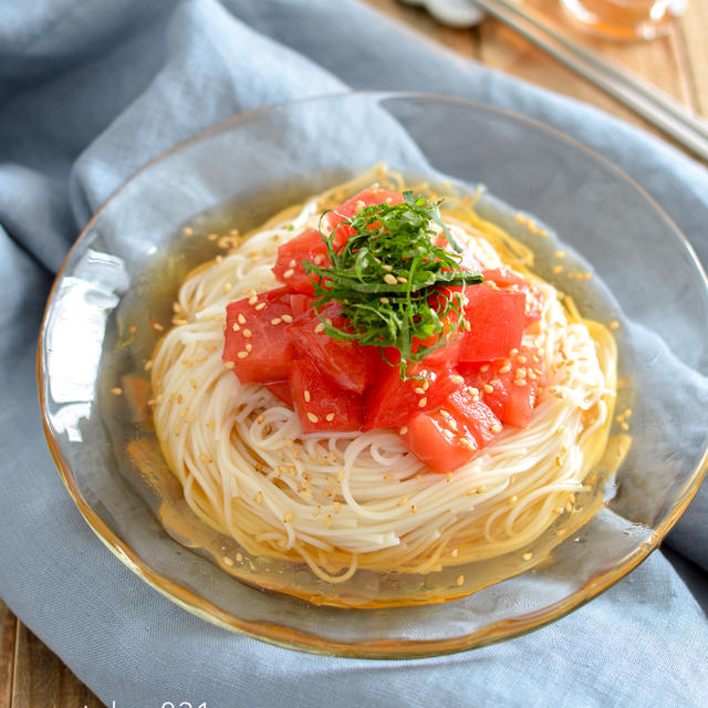 トマトの中華風そうめん。暑い日のランチや夕食に♪【農家のレシピ帳】