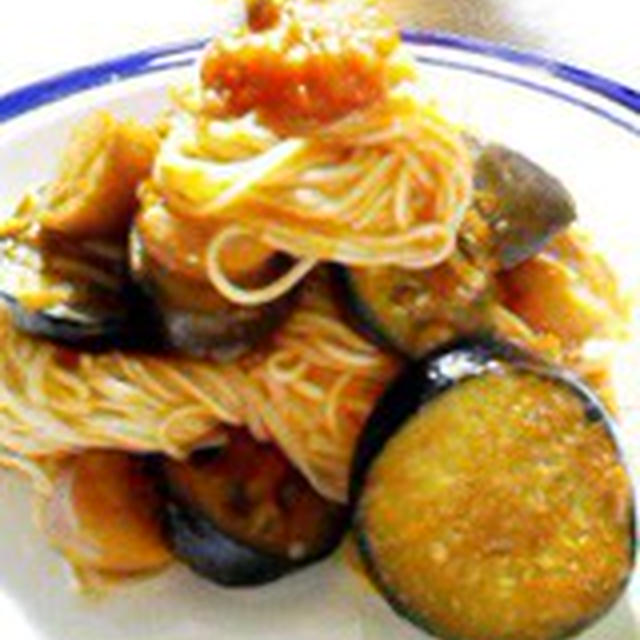 「茄子の素麺トマトチャンプル」