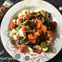 豆腐とワカメの梅肉和えサラダ