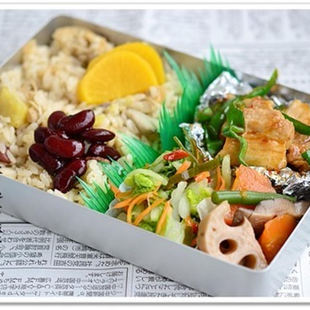 ドカ弁で茶色い地味なおべんとう