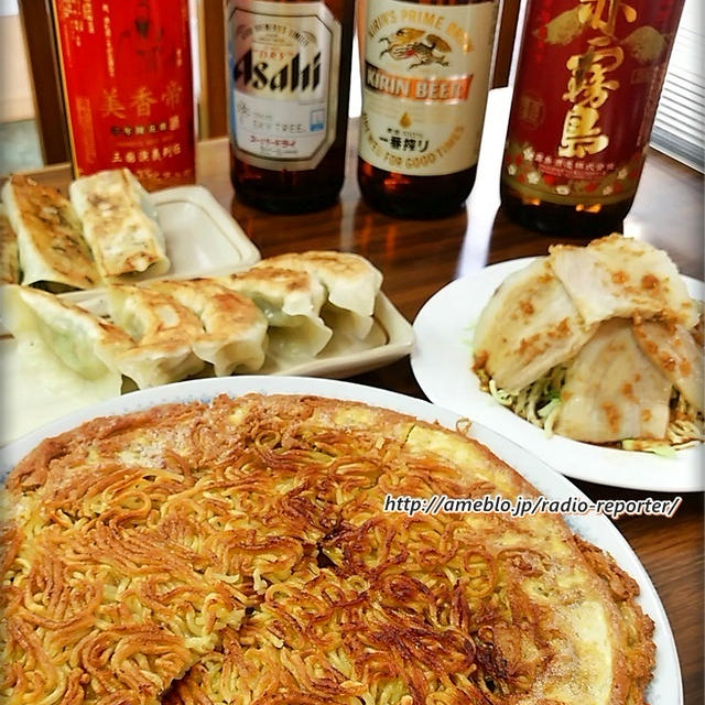青椒肉絲が包まれた黄金焼きそば☆中華料理店 福貴(ふっき)
