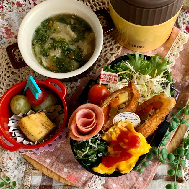 ＊豚肉のロールカツ弁当とたっちゃん漬け＊