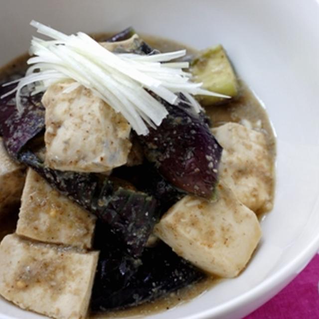 レンジでとろりん♪茄子と豆腐のごま味噌煮
