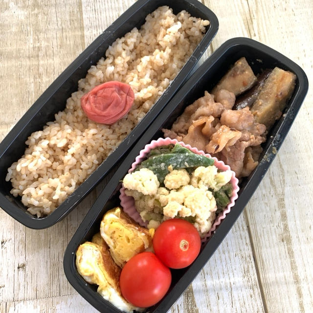 茄子と豚肉の味噌炒め弁当