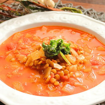 【レンズ豆のスープ（ミネストローネ）】ダイエットにも！栄養豊富なレンズ豆スープの作り方！【322kcal】