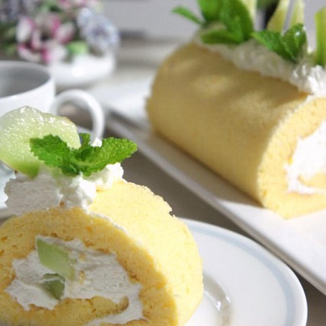 メロンロールケーキと明太マスカルポーネパン
