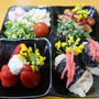 朝ご飯ですよ～タケノコご飯おにぎりプレートとシャリンバイ