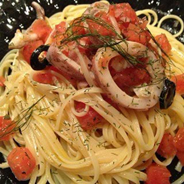 寒かったけど冷製パスタ