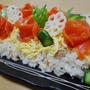3/4の晩御飯　1日遅い雛祭り☆昆布〆サーモンのちらしずし