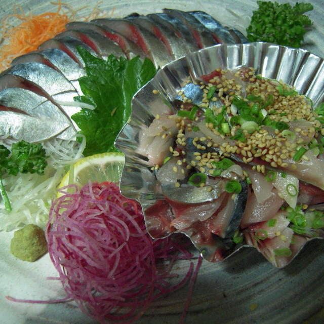 さばのお刺身と揚げだし豆腐