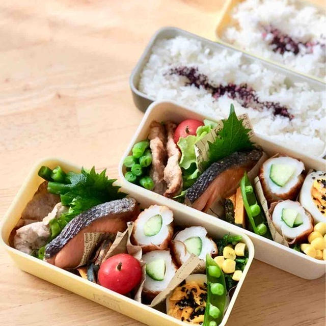 【 夫とJK2人分のお弁当 】