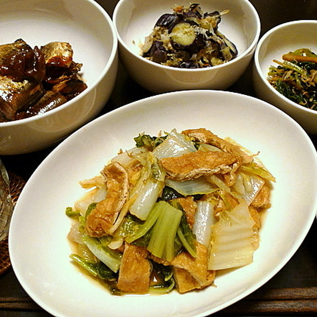 白菜と油揚げの煮物