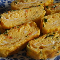 混ぜ込みわかめで、彩り卵焼き