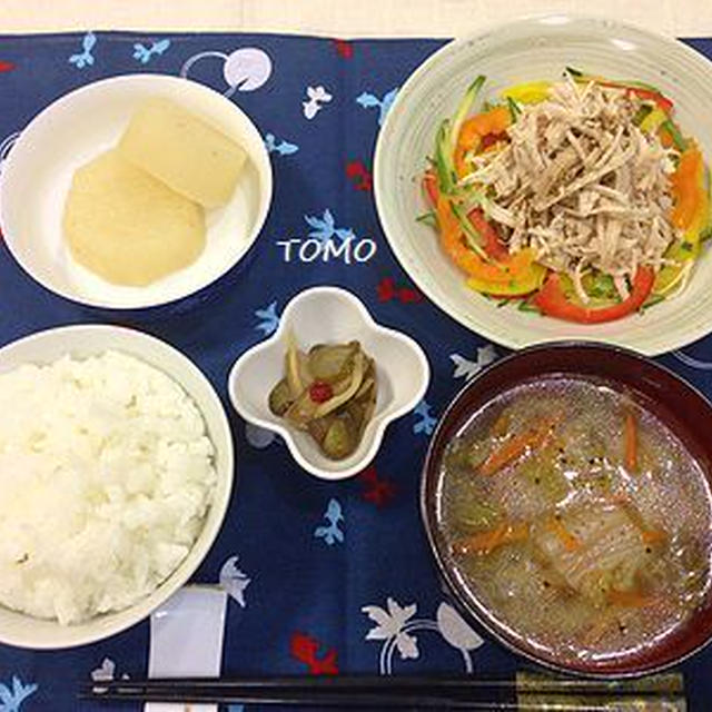 炊飯器で３品♪棒棒鶏サラダと大根のスープ煮、白菜の具だくさんスープ