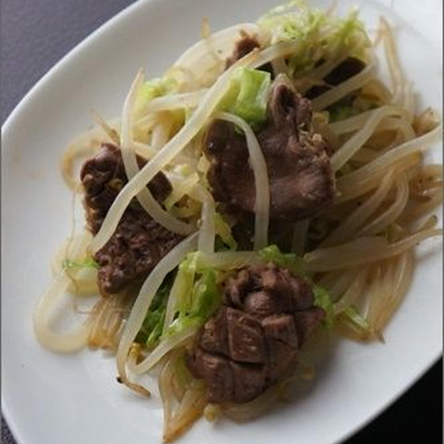 ハツの中華風あっさりもやし炒め。のレシピ♪