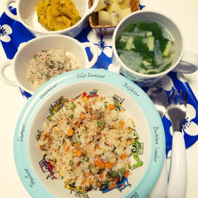 息子の夜ごはん・納豆チャーハン