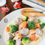 野菜たっぷり！「じゃがいも豚肉巻きのクリーム煮」と、昨日のクリスマスメニュー。