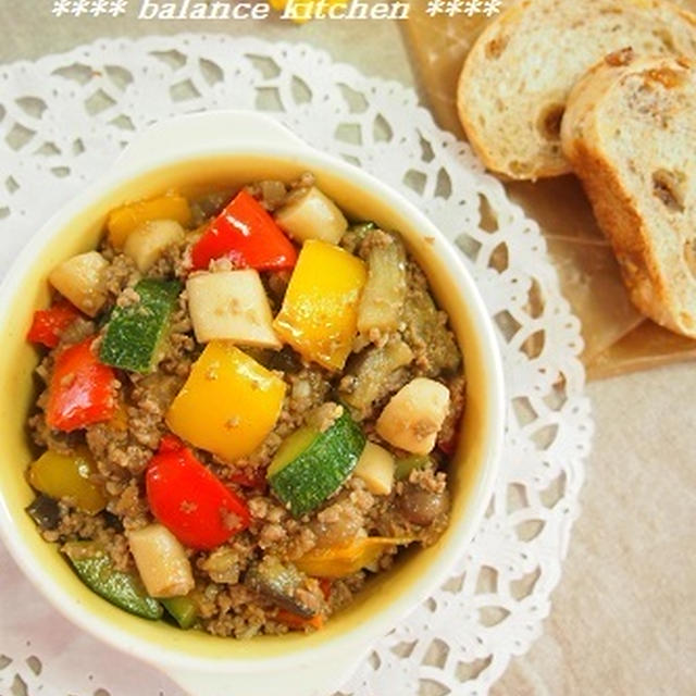 【常備菜】ごろごろ夏野菜の中華風カレーそぼろ