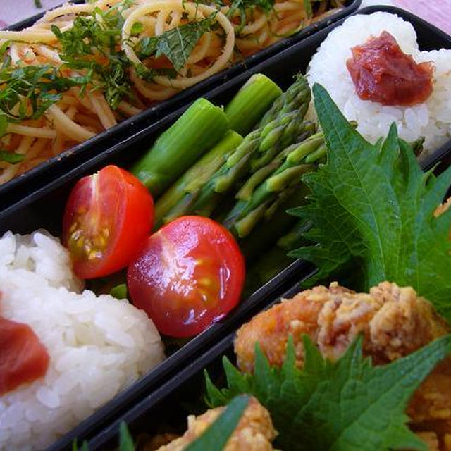 たらこスパ＆鶏の唐揚げ弁当～☆