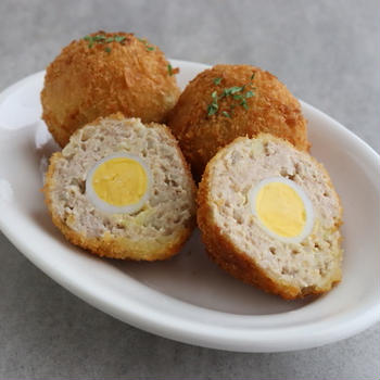 下茹ででハードル低めのスコッチエッグ＆アレンジ色々
