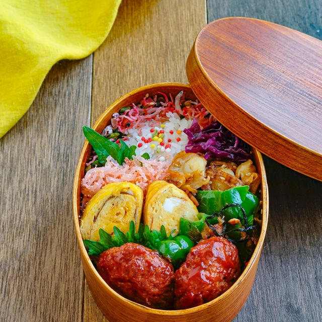 ハンバーグがメイン！女子中学生のお弁当