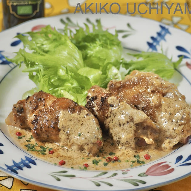 シードルとあわせたくなるリンゴの肉巻きクリーム煮