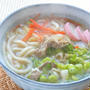 生姜で減塩＆温まる〜寒い朝にはたっぷり野菜と生姜の肉うどん。