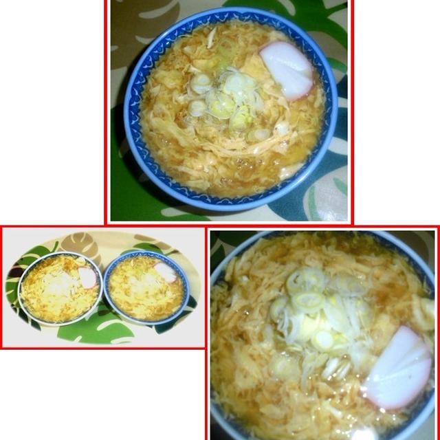 ブランチは、掻き玉蕎麦で