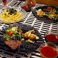 つけスパゲティとイベリコ豚のステーキ