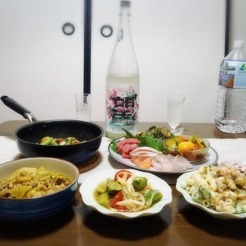 【家飲み/日本酒】 望 スプラッシュ！純米大吟醸 おりがらみ生 * 新にんにくとスナップエンドウの炒め物