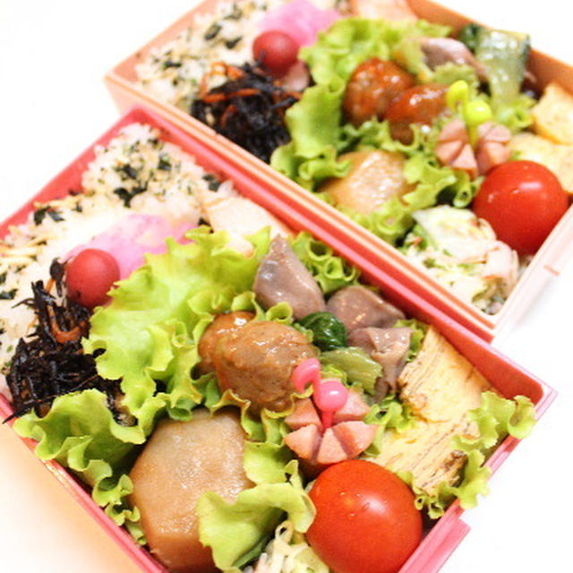 里芋の煮物　砂肝と青梗菜の炒め物のお弁当