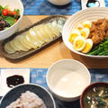 夕食☆鶏手羽元の黒酢煮　柚子こんにゃくのお刺身　塩アイコの海藻サラダ　　追記あり