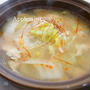 鶏ささみの中華風おかずスープ＆焼豚炒飯のランチ