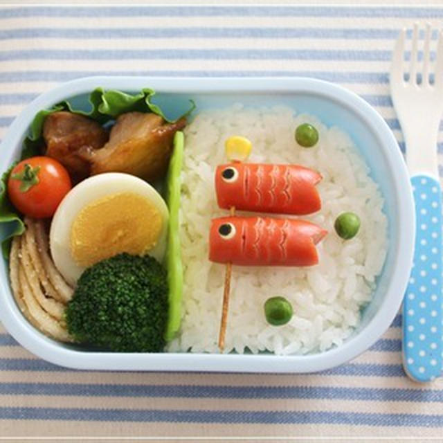 【こどもの日＊ウインナーの鯉のぼりのキャラ弁】