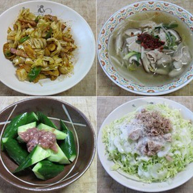 久しぶりの繊キャベツ、他：野菜食日記[301]-[304]