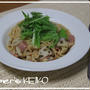 昨日の昼ごはんと晩ごはん。　～レシピは『ベーコンとレンコンのスパゲティ』です～